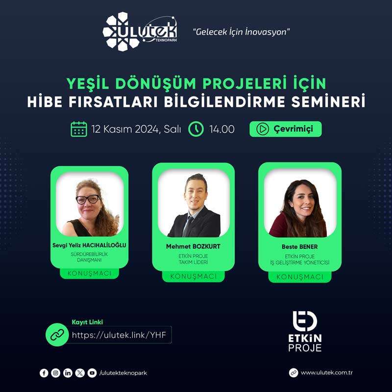 Yeşil Dönüşüm Projeleri İçin Hibe Fırsatları Bilgilendirme Semineri