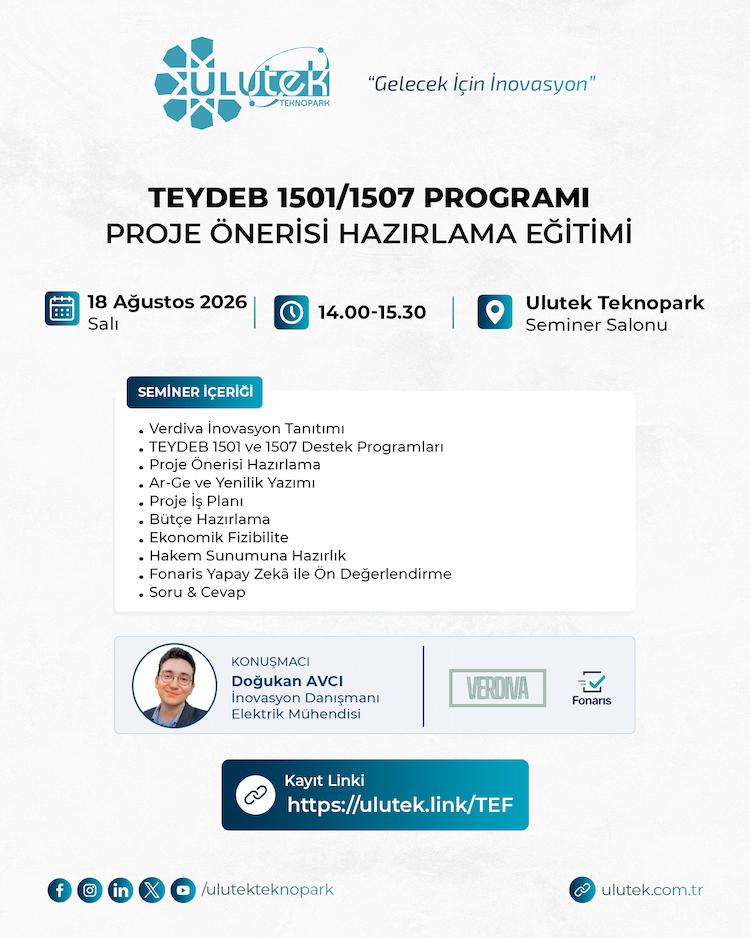 TEYDEB 1501/1507 Programı Proje Önerisi Hazırlama Eğitimi